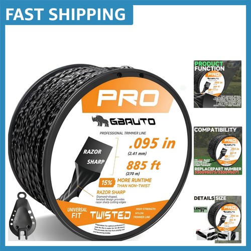 Square twisted 885ft - 885ft, black